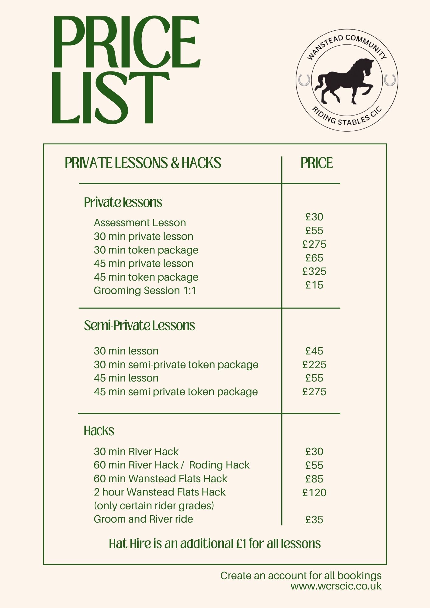 2026 Price List